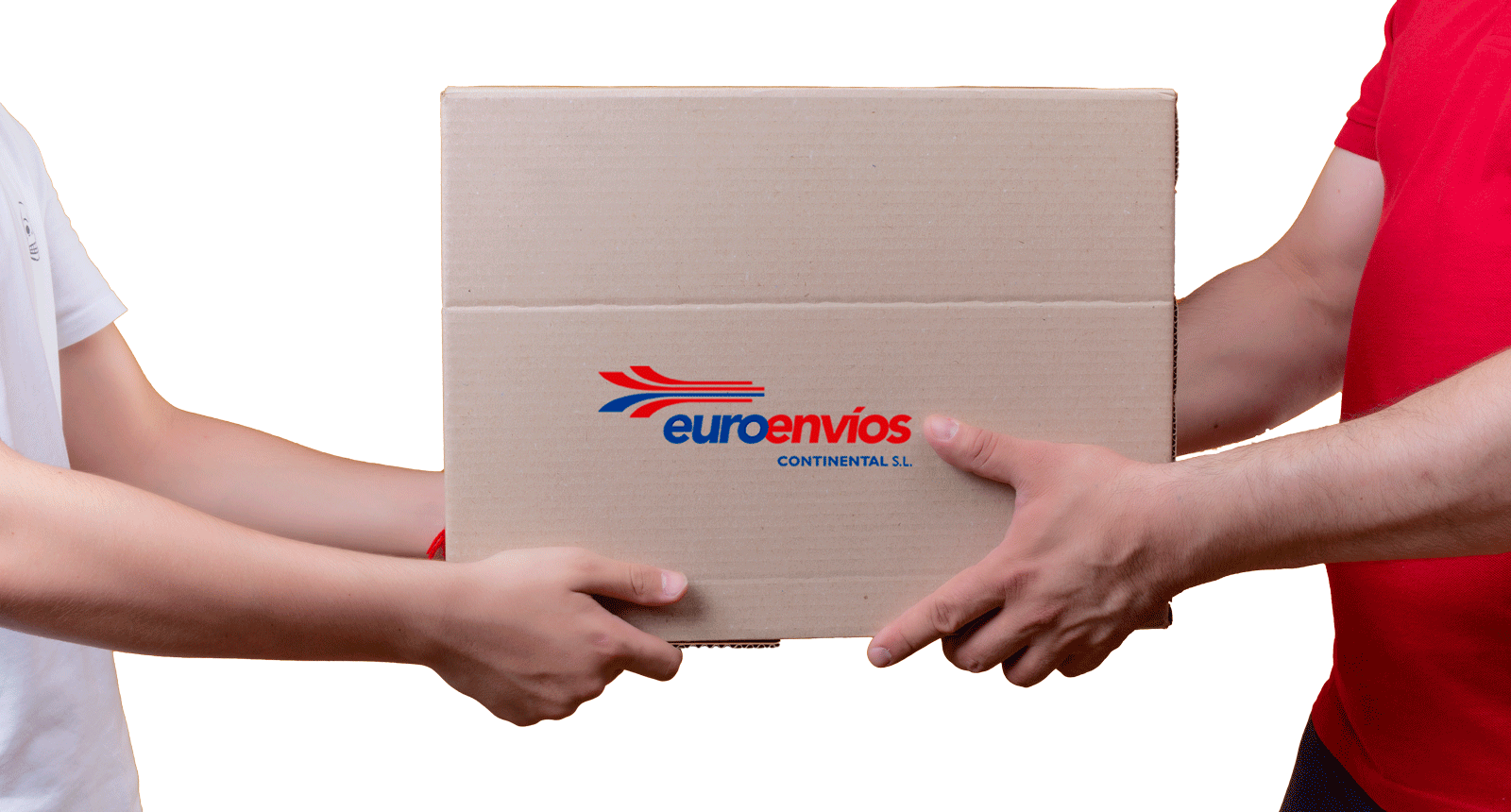 Personas entregando paquete